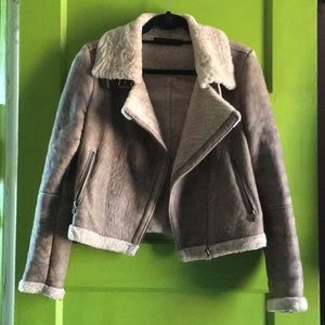 Zara Genuine Shearling Jacket Size S